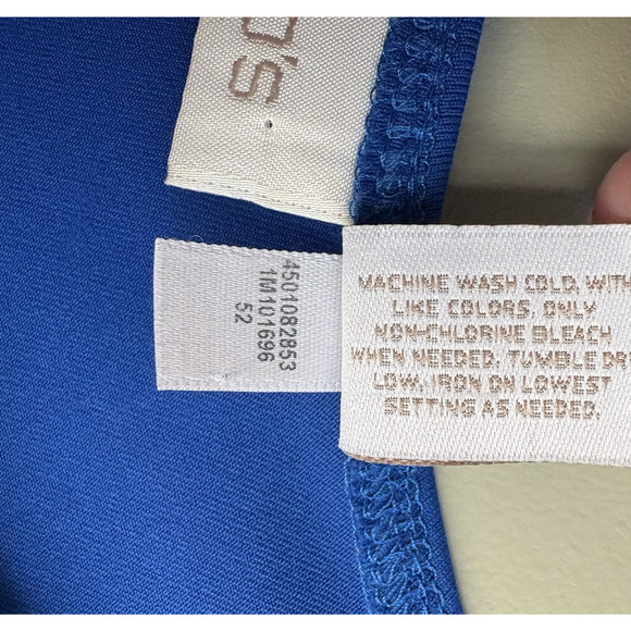 CHICOS Microfiber Tank Top Size 3 (XL 16) Blue Scoop Neck/Back Stretchy Layering - Picture 4 of 4